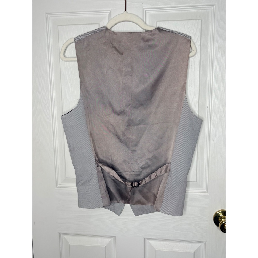 Express Gray Pinstripe Tailored Vest Chic Capsule Wardrobe 90s Size S - Picture 5 of 7